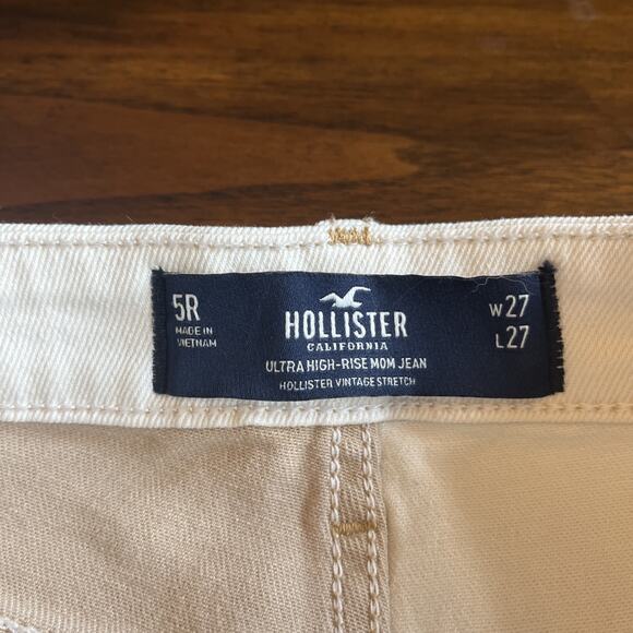 Hollister Ultra High-Rise Mom Jean Two Tone Tan Cream Women's W27L27 5R Festcore - Picture 6 of 10